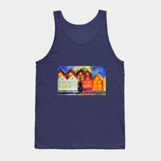 Bergen Illustration in watercolors and colored pencils Tank Top